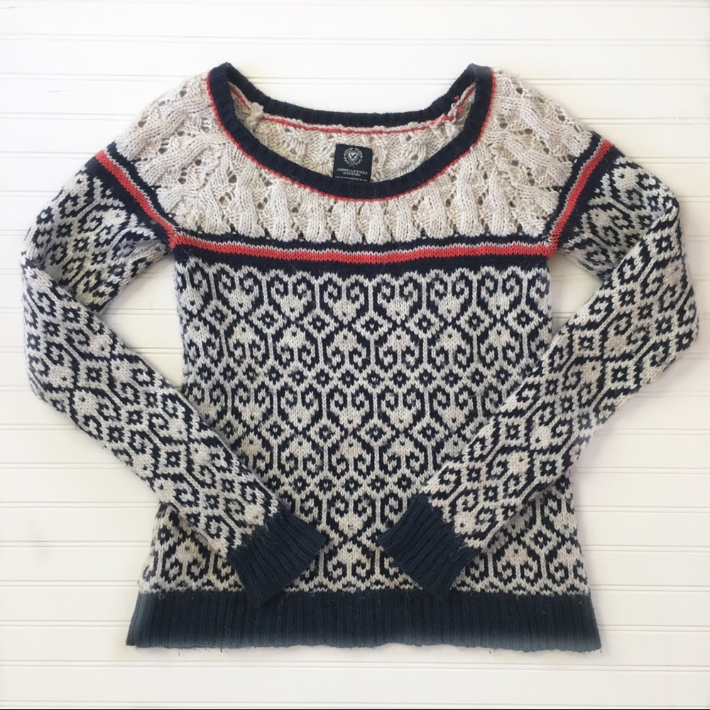 American Eagle Light Stone Heather Sweater Size S